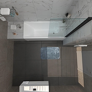 Шторка на ванну ARAGUT SL-блэк 75х140 Щ0000067926 профиль Черный матовый стекло прозрачное-2