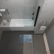 Шторка на ванну ARAGUT SL-блэк 75х140 Щ0000067926 профиль Черный матовый стекло прозрачное-5