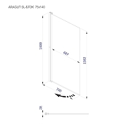 Шторка на ванну ARAGUT SL-блэк 75х140 Щ0000067926 профиль Черный матовый стекло прозрачное-6