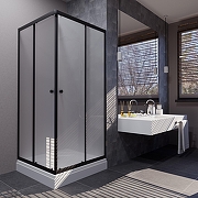 Душевой уголок ARAGUT Бетта-БВ 90х90 Щ0000067941 с поддоном профиль Черный матовый стекло матовое-1