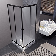 Душевой уголок ARAGUT Бетта-БВ 90х90 Щ0000067941 с поддоном профиль Черный матовый стекло матовое-3