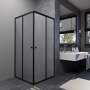 Душевой уголок ARAGUT Бетта-БВ 90х90 Щ0000067943 профиль Черный матовый стекло матовое-1