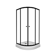 Душевой уголок ARAGUT Омега-блэк 100х100 Щ0000067944 с поддоном профиль Черный матовый стекло прозрачное-5