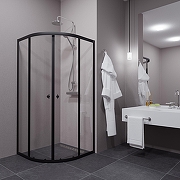 Душевой уголок ARAGUT Омега-блэк 100х100 Щ0000067946 профиль Черный матовый стекло прозрачное-2