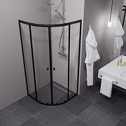 Душевой уголок ARAGUT Омега-блэк 100х100 Щ0000067946 профиль Черный матовый стекло прозрачное-4