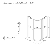 Душевой уголок ARAGUT Омега-блэк 100х100 Щ0000067946 профиль Черный матовый стекло прозрачное-6