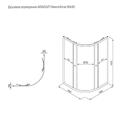 Душевой уголок ARAGUT Омега-блэк 90х90 Щ0000067947 профиль Черный матовый стекло прозрачное-6