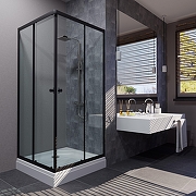 Душевой уголок ARAGUT Бетта-блэк 100х100 Щ0000067948 с поддоном профиль Черный матовый стекло прозрачное-2