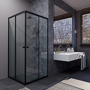 Душевой уголок ARAGUT Бетта-блэк 80х80 Щ0000067956 профиль Черный матовый стекло прозрачное-2