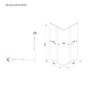 Душевой уголок ARAGUT Бетта-блэк 80х80 Щ0000067956 профиль Черный матовый стекло прозрачное-6