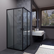 Душевой уголок ARAGUT Бетта-блэк 90х90 Щ0000067957 профиль Черный матовый стекло прозрачное-2
