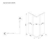 Душевой уголок ARAGUT Бетта-блэк 90х90 Щ0000067957 профиль Черный матовый стекло прозрачное-5