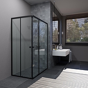 Душевой уголок ARAGUT Бетта-блэк 100х80 Щ0000067954 профиль Черный матовый стекло прозрачное-2