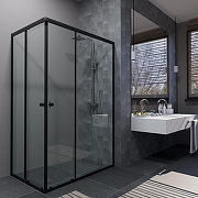 Душевой уголок ARAGUT Бетта-блэк 120х80 Щ0000067955 профиль Черный матовый стекло прозрачное-2