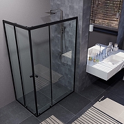Душевой уголок ARAGUT Бетта-блэк 120х80 Щ0000067955 профиль Черный матовый стекло прозрачное-4