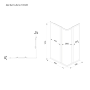 Душевой уголок ARAGUT Бетта-блэк 120х80 Щ0000067955 профиль Черный матовый стекло прозрачное-8