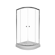 Душевой уголок ARAGUT Омега-хром 80х80 Щ0000067959 с поддоном профиль Хром стекло прозрачное-5