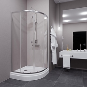 Душевой уголок ARAGUT Омега-хром 90х90 Щ0000067960 с поддоном профиль Хром стекло прозрачное-3