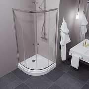 Душевой уголок ARAGUT Омега-хром 90х90 Щ0000067960 с поддоном профиль Хром стекло прозрачное-4