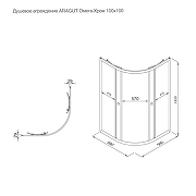 Душевой уголок ARAGUT Омега-хром 100х100 Щ0000067961 профиль Хром стекло прозрачное-6
