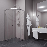 Душевой уголок ARAGUT Омега-хром 90х90 Щ0000067963 профиль Хром стекло прозрачное-2