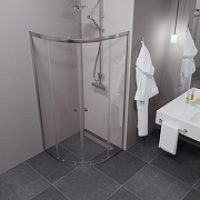 Душевой уголок ARAGUT Омега-хром 90х90 Щ0000067963 профиль Хром стекло прозрачное-4