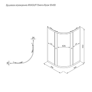 Душевой уголок ARAGUT Омега-хром 90х90 Щ0000067963 профиль Хром стекло прозрачное-6
