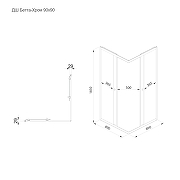 Душевой уголок ARAGUT Бетта-хром 90х90 Щ0000067973 профиль Хром стекло прозрачное-8