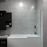 Шторка на ванну ARAGUT Still-хром 50х140 Щ0000073335 профиль Хром стекло прозрачное-3