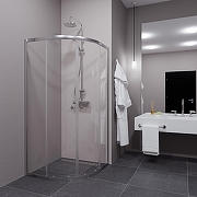 Душевой уголок ARAGUT Омега-хром 80х80 Щ0000067962 профиль Хром стекло прозрачное-3