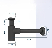 Сифон для раковины Corpa Nera CN140200 цвет Серый матовый-4