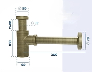 Сифон для раковины Corpa Nera CN140201 цвет Бронза-4