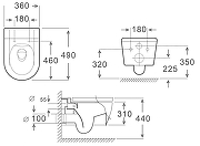 Унитаз Corpa Nera Bosso CN40114 подвесной цвет Черный матовый с сиденьем Микролифт-9