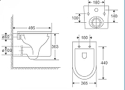 Унитаз Corpa Nera Russo CN42101 подвесной цвет Белый с сиденьем Микролифт-8