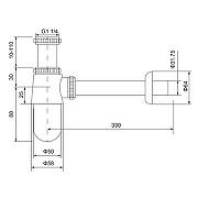 Сифон для раковины Timo 960/20L цвет Хром-1