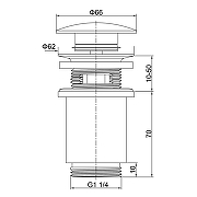 Донный клапан Timo 8011/20 click-clack цвет Хром-1