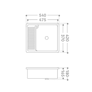 Раковина Abber Rechteck 54 AC2225L на стиральную машину цвет Белый-3