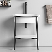 Консоль с раковиной Abber Bequem 70 AC2131MW цвет Белый матовый