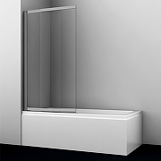 Шторка на ванну WasserKRAFT Tauber 80 64S02-80WS профиль Никель стекло прозрачное