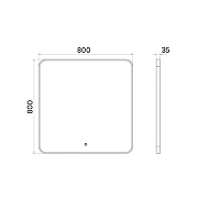 Зеркало Comforty Сириус 80 00-00020722 с подсветкой цвет Золото матовое с сенсорным выключателем и диммером-5
