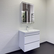 Тумба с раковиной Comforty Енисей 70П2 00-00021338 подвесная цвет Белый глянцевый-1