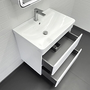 Тумба с раковиной Comforty Енисей 70П2 00-00021338 подвесная цвет Белый глянцевый-2