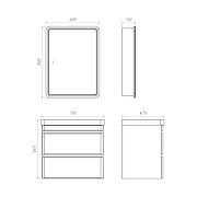 Тумба с раковиной Comforty Енисей 70П2 00-00021338 подвесная цвет Белый глянцевый-5