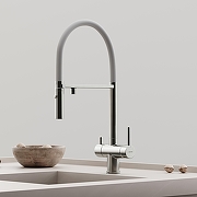 Смеситель для кухни Sancos Imola SC4010BNwh с белым изливом цвет Никель брашированный-3