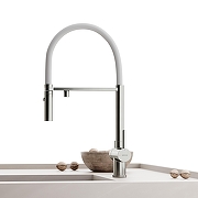 Смеситель для кухни Sancos Imola SC4010BNwh с белым изливом цвет Никель брашированный-4