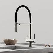 Смеситель для кухни Sancos Imola SC4010BNbh с черным изливом цвет Никель брашированный-2