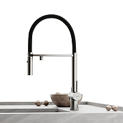 Смеситель для кухни Sancos Imola SC4010BNbh с черным изливом цвет Никель брашированный-3