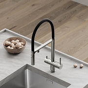 Смеситель для кухни Sancos Imola SC4010BNbh с черным изливом цвет Никель брашированный-4