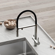 Смеситель для кухни Sancos Imola SC4010BNbh с черным изливом цвет Никель брашированный-5