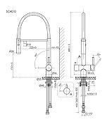 Смеситель для кухни Sancos Imola SC4010BNbh с черным изливом цвет Никель брашированный-7